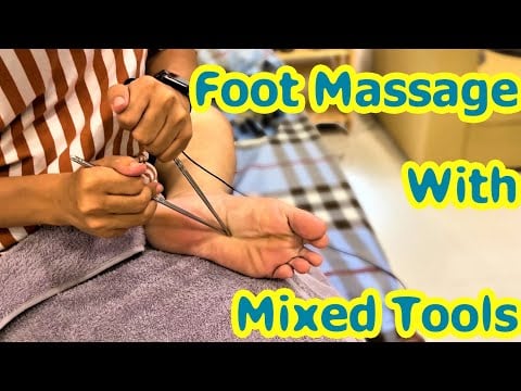 ASMR Relaxing Foot Massage !!! Scrub Sound and Mixed Tools
