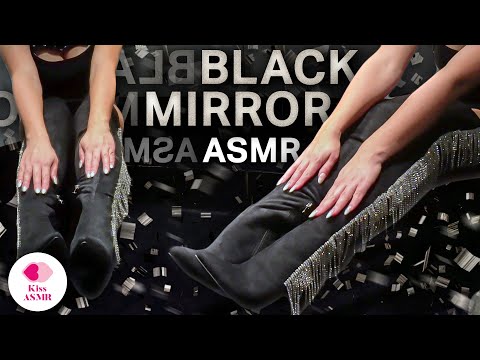 ASMR | Black Mirror High Knee Boots (No Talking) 4K