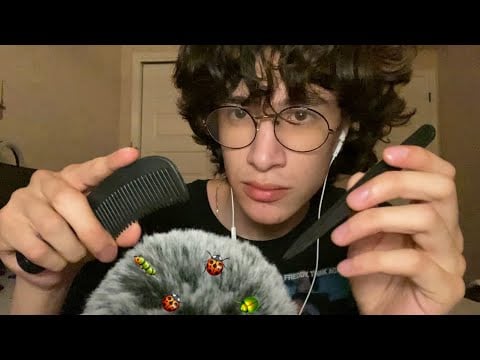 ASMR Bug Searching (brushing + plucking)  🐛🐞