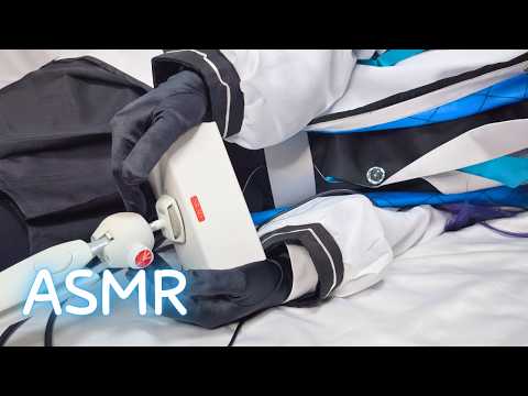 Sleepy Ear-Covering ASMR | Black Satin Gloves [Yuuka Cosplay]