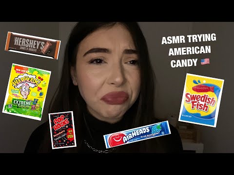 ASMR BRITISH GIRL TRIES AMERICAN CANDY 🍭 🇺🇸