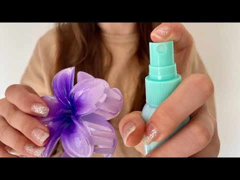 ASMR Spraying + Clipping your hair | hair brushing | Water Spray sounds | Lo-fi | No talking