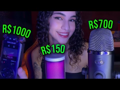 ASMR | COMPARANDO OS MICROFONES - QUAL TE DÁ MAIS ARREPIOS? (blue yeti x, tascam, fifine...)