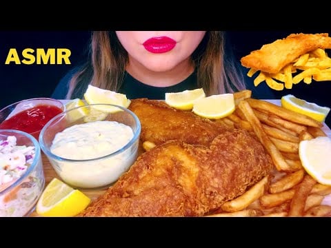 ASMR FISH AND CHIPS MUKBANG (NO TALKING) EATING SOUNDS