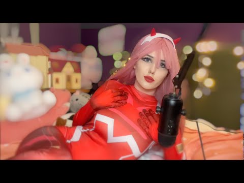 ASMR Scratching Fabric Bodysuit of Zero Two Cosplay 🎀