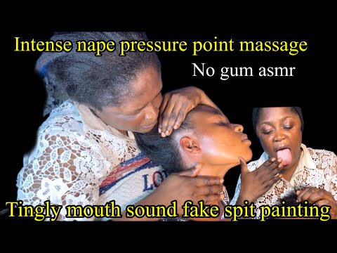 ASMR ✨tingly mouth sound fake spit paint, Nape pressure point , neck massage for insomnia