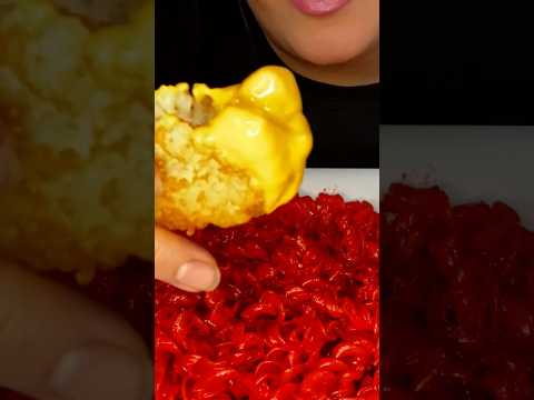 Hot Cheetos pasta & crunchy hash browns #asmr #noodles #food #shorts