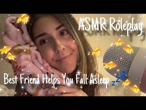 ASMR Roleplay: Best Friend Helps You Fall Asleep 😴💖🌙 Whispering, Story Telling, Pampering & More💤