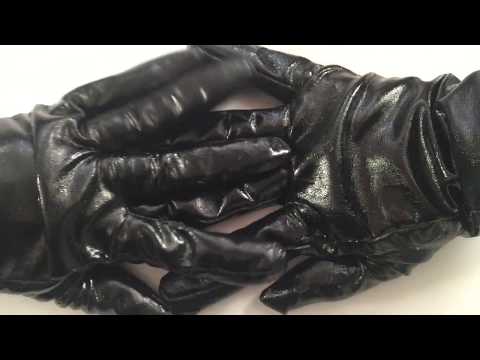 LEATHERETTE  GLOVES ❤  Sticky , Smearing with Fat  [[ASMR]]