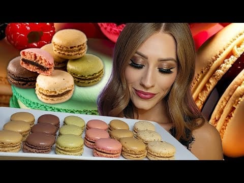 ASMR | 6th *Twelve Days Of Mukbang* Holiday Macarons 😍🎄