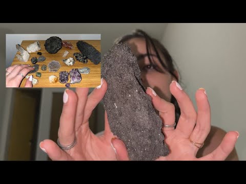 ASMR mostrando uma coleção de minerais ✨