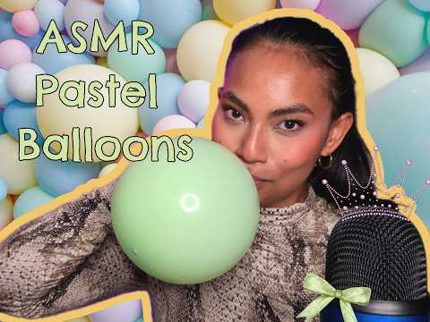 ASMR Blowing Up Pastel Colored Balloons, Latex Sounds, Relaxing And Tingly For Balloon Lovers