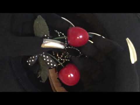GLOVES WITH NAILS 🖤 Playing with my favourite  Hat 🍒 Tapping [[ASMR]]