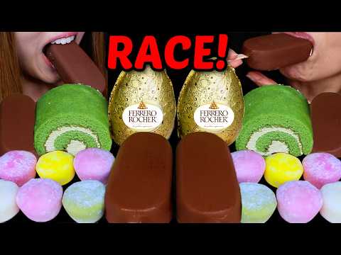 ASMR RACE DUBAI CHOCOLATE TOWEL CAKE, FERRERO ROCHER, BIG ICE CREAM BARS, RAINBOW MOCHI ICE CREAM 먹방