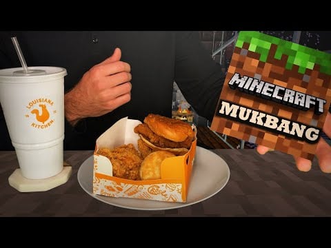 Minecraft ASMR Eating Dinner With Me (IN MINECRAFT) |🍗 Cozy  Popeye’s Chicken Dinner, Eating Sounds