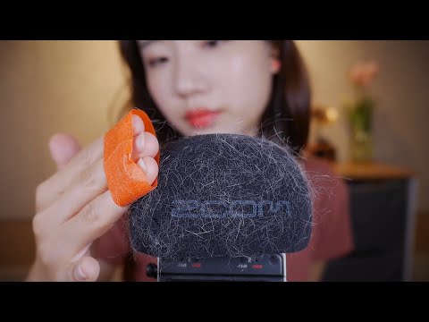 [ASMR] 마이크에 붙은 고양이 털 제거하기 | 브러쉬, 테이프, 핀셋과 손가락 *자극적인 사운드*