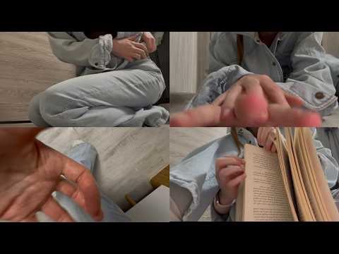 fast & agressive jean scratching & book triggers 📓 / camera triggers & build-up tapping / lofi asmr