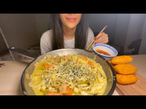 [ENG SUBS] BASIL CREAM TTEOKKBOKKI + JALAPEÑO POPPERS + SAUSAGE *no talking*