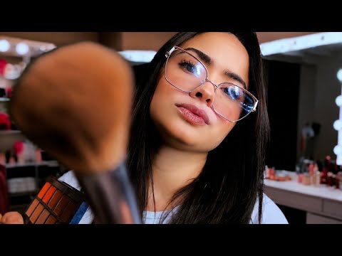 ASMR NÃO VERBAL🚫•TE MAQUIANDO PARA VOCÊ DORMIR 💄😴