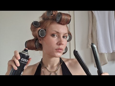 ASMR getting you ready for a party, we are both a bit unhinged (fast triggers)