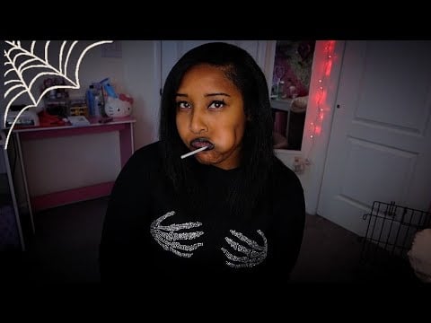 [ASMR] 🖤 Emo Girl Storytime 🖤 Lollipop Lix 🍭👅 | Moon is back | Pt 4 🐈‍⬛️ #halloween #asmrroleplay