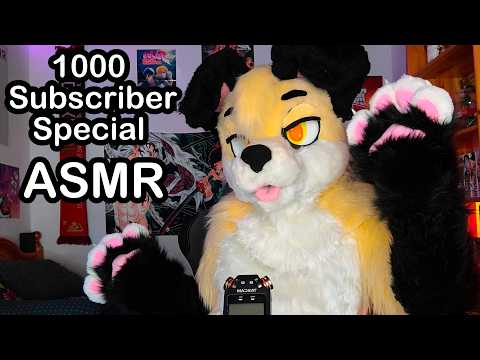 [Furry ASMR]🎉1000 Subscriber Special in Fursuit🎉| Fur Sounds, Brushing, Whispering, Yapping