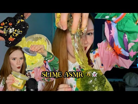 SLIME ASMR Bees🍯🐝 slime & Halloween slime 🎃👻