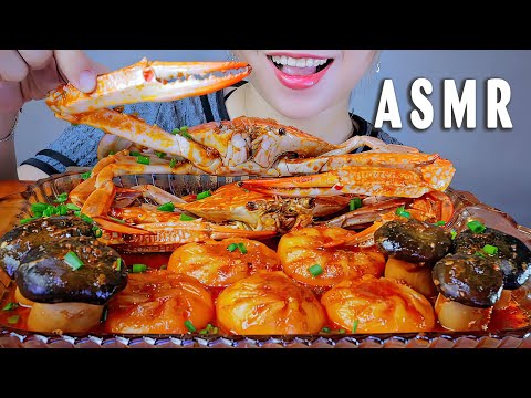 ASMR BÁNH GẠO PHÔ MAI GHẸ XANH |  CHESSY RICE CAKE WITH BLUE CRAB IN SPICY SAUCE | LINH-ASMR