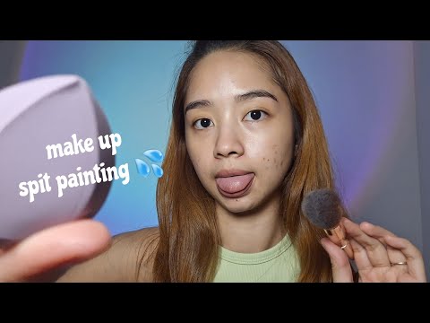 ASMR make up spit painting 💦