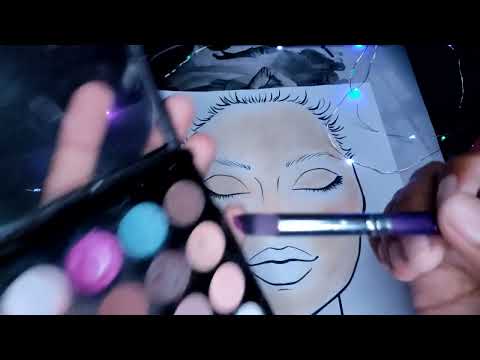 ASMR MAQUIANDO ROSTO NO PAPEL ✨
