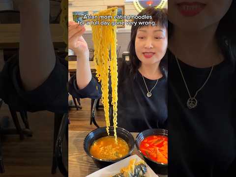 Asian mom eating noodles for a full day gone very wrong… #food #eating #mukbang #ramen #koreanfood