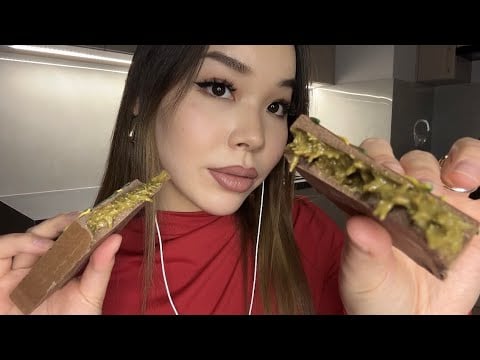 [SUB] ASMR Eating Пробую Дубайский Шоколад | Trying Dubai Chocolate for the first time🍫 