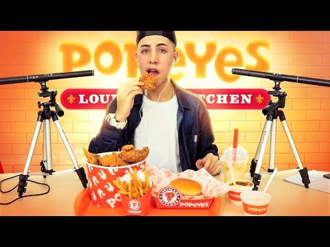 ASMR COMENDO FRANGO FRITO POPEYES – Sons de mastigação CROCANTE