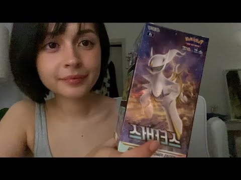 opening korean pokemon cards asmr