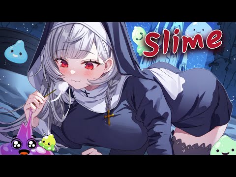 [ASMR] 귀에 슬라임이 찰싹 달라붙는 느낌💦수녀님의 슬라임 귀청소 Relaxing Slime Ear Cleaning, スライム耳かき