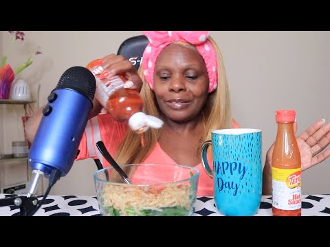 CRAB PASTA NOODLES ASMR EATING SOUNDS