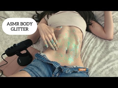 ASMR | Body Glitter on my Belly (rubbing, tapping etc.) 