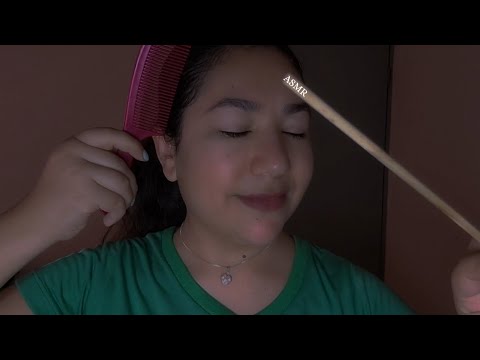 ASMR - Penteando Seu Cabelo,Massagem No Couro Cabeludo e Dividindo Seu Cabelo Com Sons Reais