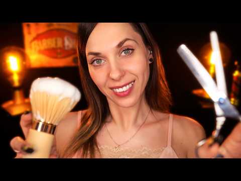 ASMR Female Barber Roleplay | Relaxing Haircut, Shave & Personal Attention