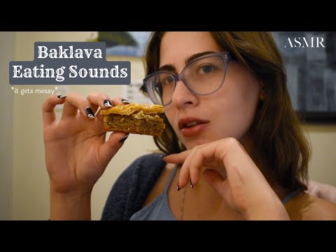 ASMR | Eating Homemade Baklava | Mouth Sounds, Whispering, Eating Sounds, Crunching, Chewing