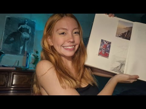 ASMR desenhando comigo - sons de boca e tapping (caseiro)