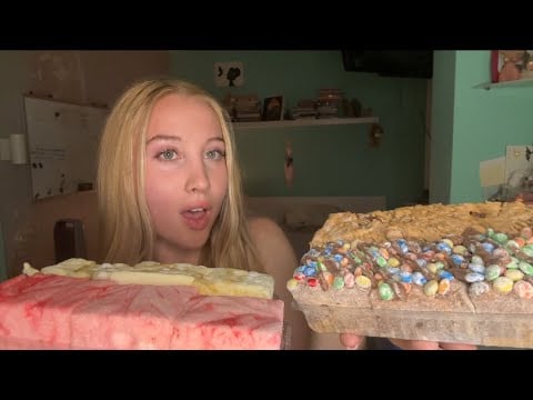asmr eating gourmet marshmallows from the marshmallow co!