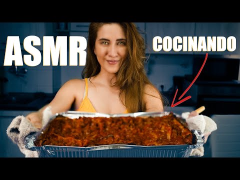 ASMR Comiendo y Cocinando con SASHA:  "Lasaña italiana" | ASMR Español | Asmr with Sasha