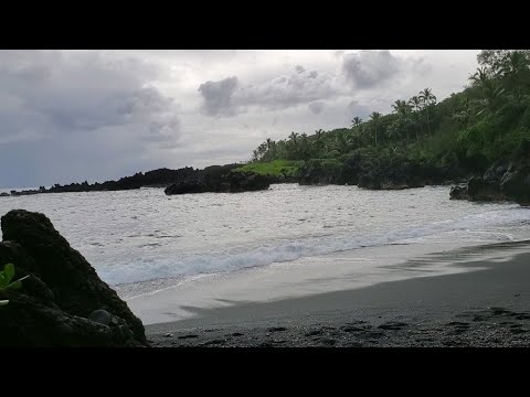 Short Relaxing Black Sand Beach Clip