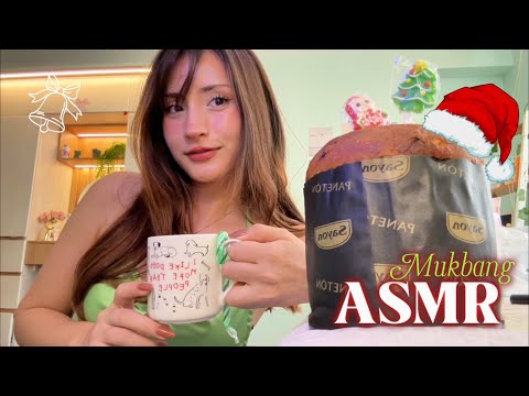 ASMR MUKBANG COMIENDO PANETON CON CHOCOLATE 🎄❤️❤️❤️ ASMR EN ESPAÑOL 
