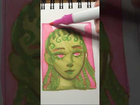 ASMR short coloring with markers relaxing sounds #art #asmr #drawing