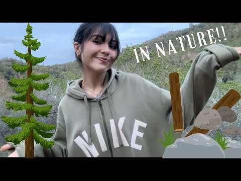 ASMR 🌳🪵🪨 Have a walk with me!!  Tapping and scratching on different textures!! Rocks, sticks, wood…