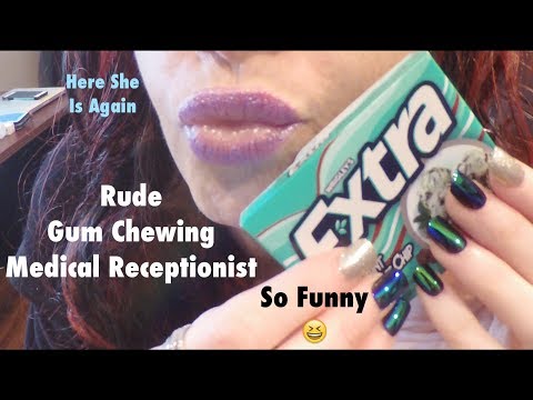 ASMR Gum Chewing Medical Receptionist Returns.