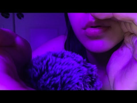 [ASMR - No Talking] 👄Tingly crinkly mouth sounds + fluffy mic brushing👄