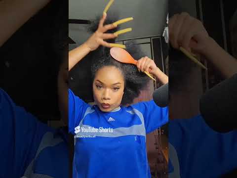 ASMR Hair brushing and styling 😳😱 #hairstyle #tutorial #hair #asmr  #shorts #hairtok #fast